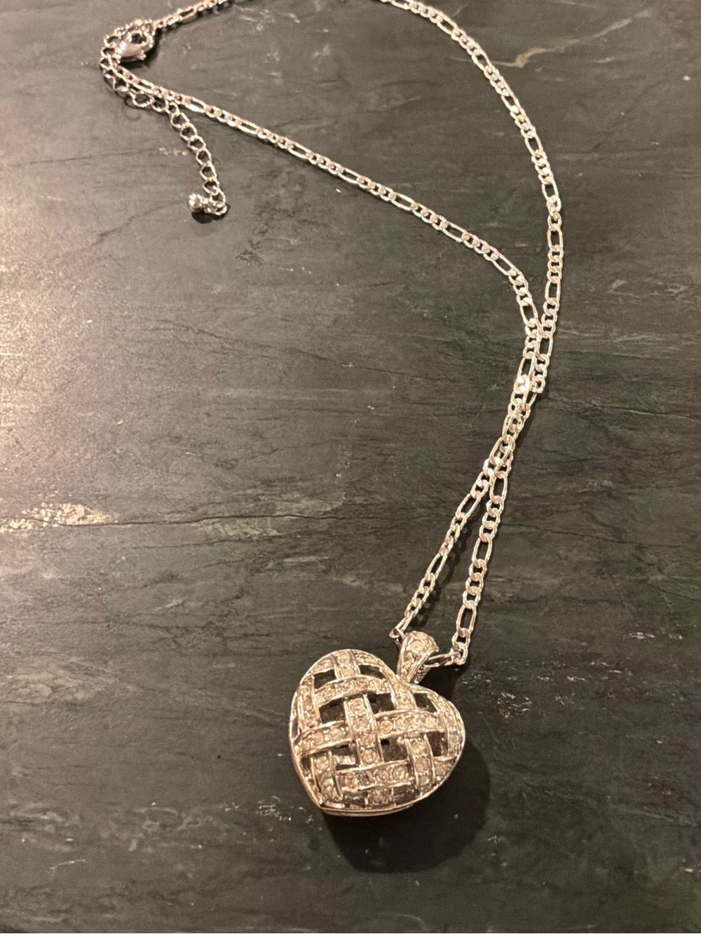 Silver Heart Lattice Pendant